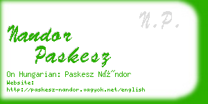 nandor paskesz business card